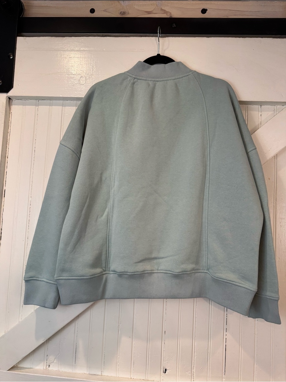Mono B 3XL Sage Green Oversized Quarter Zip Pullover Sweatshirt - Picture 3 of 9